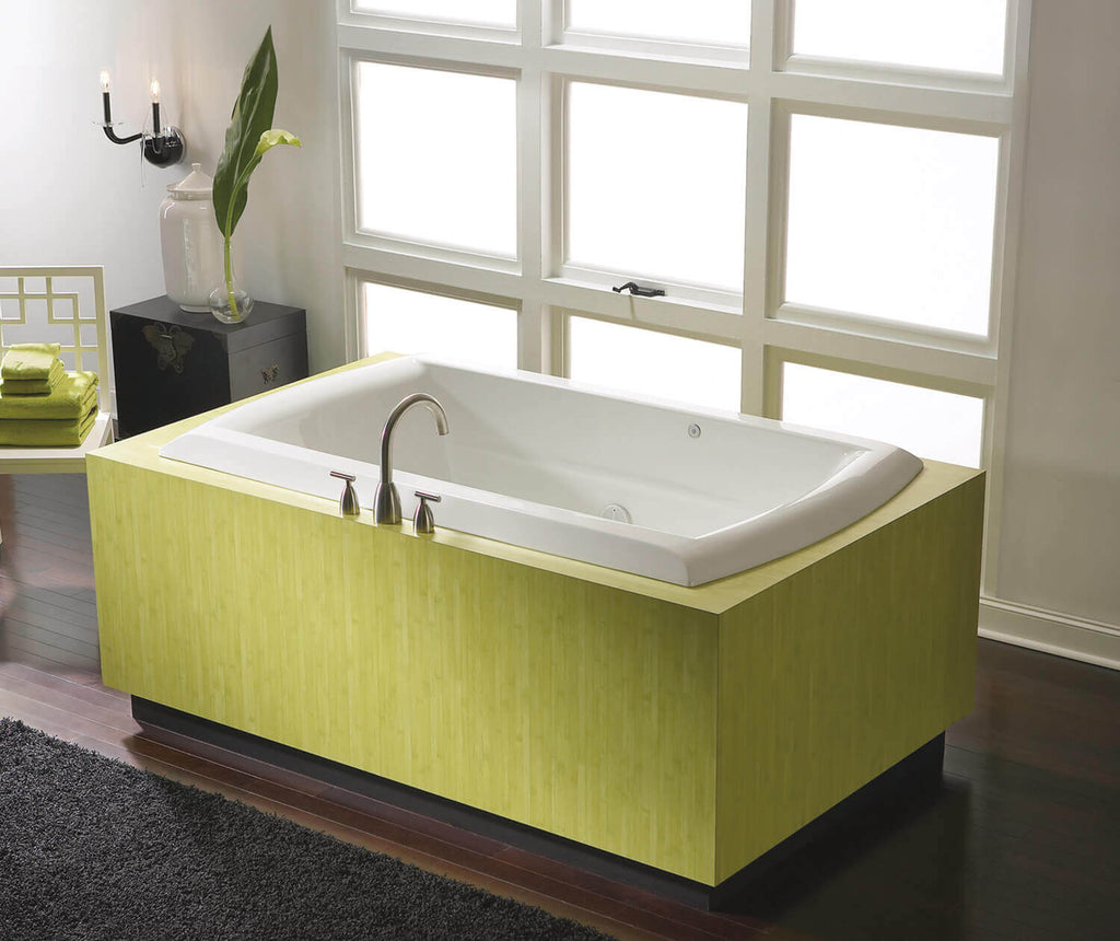 Riviera Motif (72 x 42) Acrylic Drop-in Front-Center Drain Combined Whirlpool and Air Massage Bathtub