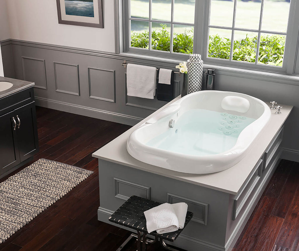 Infinity 7 (71 x 40) Acrylic Drop-in Front-Center Drain Combined Whirlpool and Air Massage Bathtub