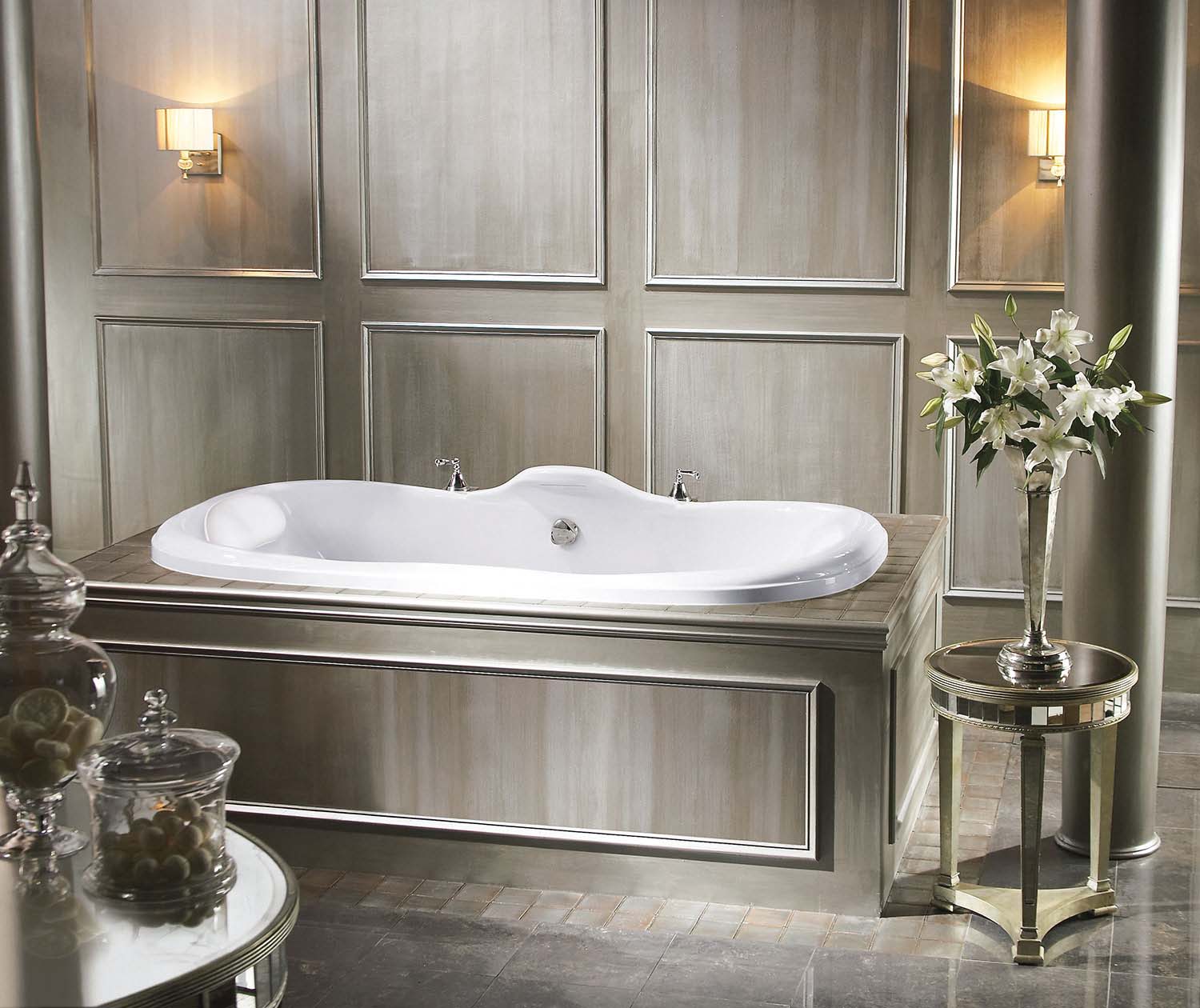 Millennium 10 (82 x 48) Acrylic Drop-in Center Drain Combined Whirlpool and Air Massage Bathtub